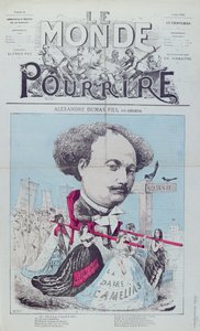 アレクサンドルデュマの風刺画、「Le Monde Pour Rire」誌のフィル、1868年5月2日 作： Baril Gedeon